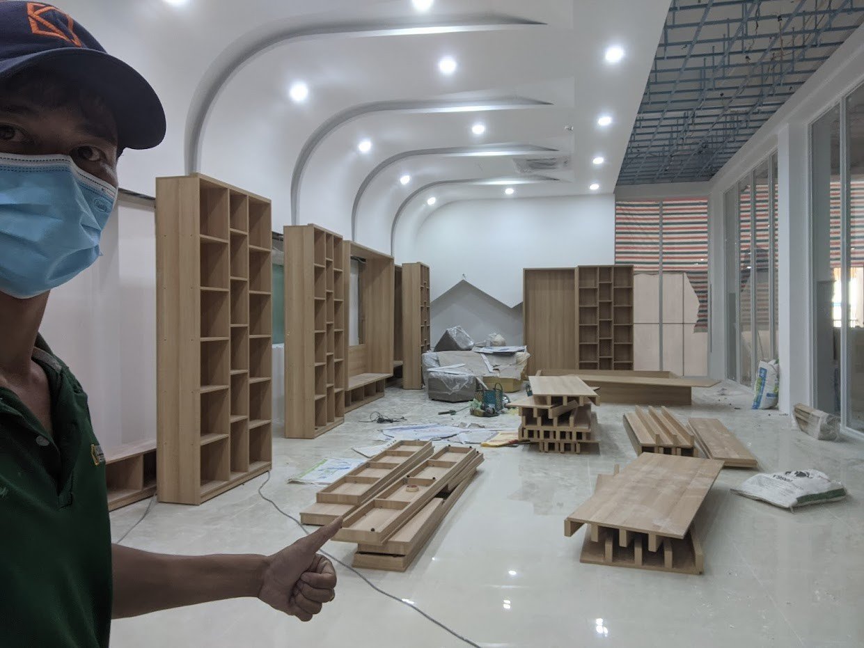 Thi công cải tạo và lắp đặt nội thất thư viện tiểu học Á Châu - Cao Thắng