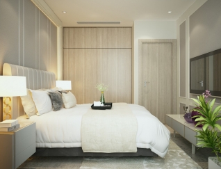 Lựa chọn nội thất phòng ngủ giường gỗ công nghiệp
