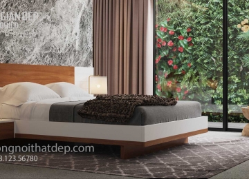Giường ngủ gỗ công nghiệp theo phong cách châu Âu