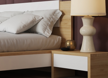 Hoàn hảo trong thiết kế bàn đầu giường sử dụng chất liệu gỗ công nghiệp (2 táp)