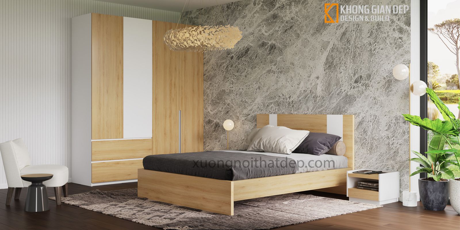 giường ngủ gỗ công nghiệp đẹp